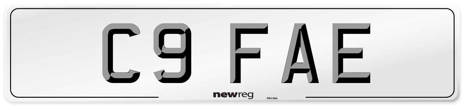 C9 FAE Number Plate from New Reg